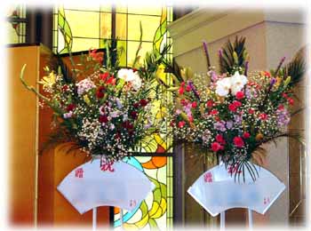 松野フラワー祝花　～内用スタンド　結婚式・祝賀パーティーでの飾り付け例２～