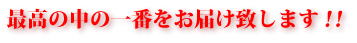 最高の中の一番をお届け致します